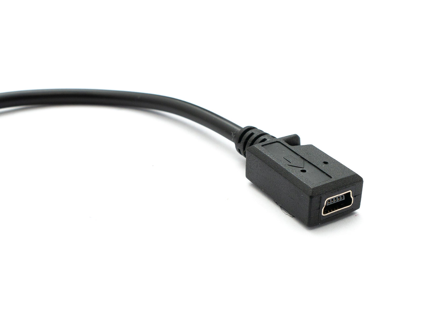 SYSTEM-S USB 2.0 cable 20 cm Mini B male to female adapter in black 