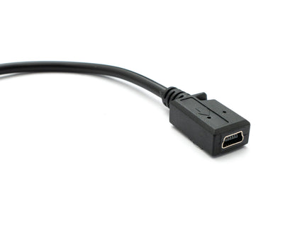 SYSTEM-S USB 2.0 cable 20 cm Mini B male to female adapter in black 