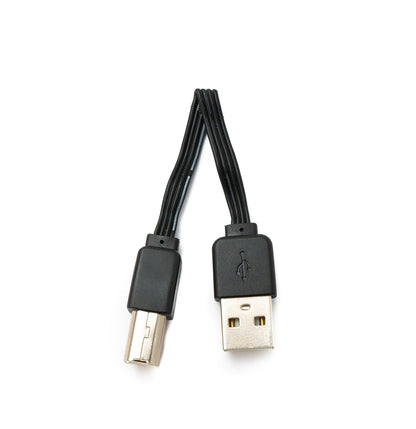 SYSTEM-S USB 2.0 Kabel 13 cm Typ B Stecker zu Typ A Stecker kurz flach in Schwarz