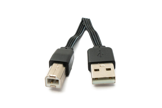 SYSTEM-S USB 2.0 cable 13 cm type B male to type A male short flat in black