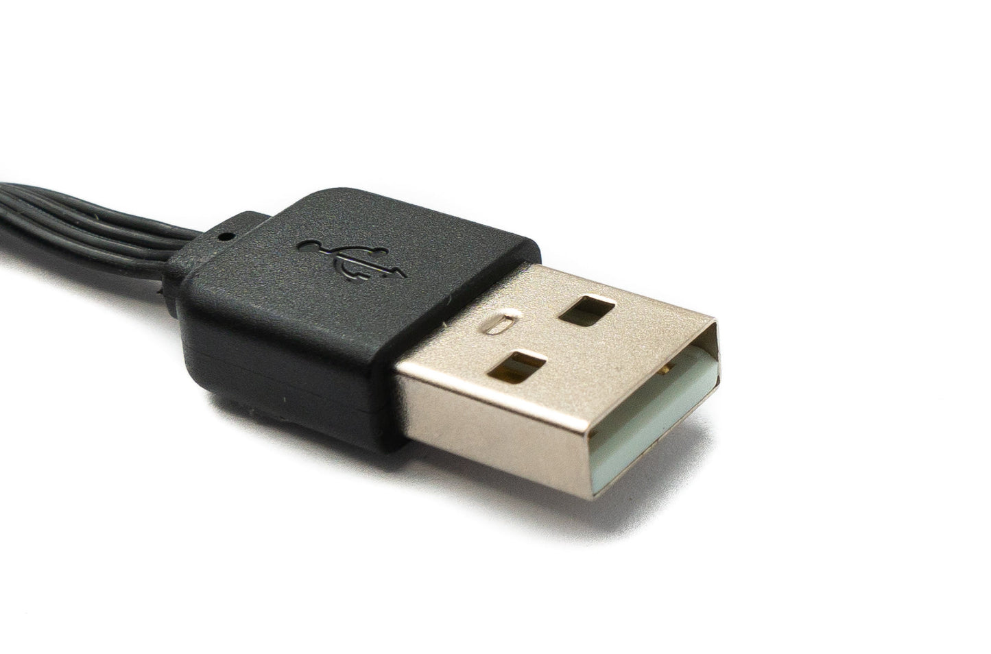 SYSTEM-S USB 2.0 Kabel 13 cm Typ B Stecker zu Typ A Stecker kurz flach in Schwarz