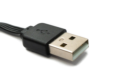 SYSTEM-S USB 2.0 Kabel 13 cm Typ B Stecker zu Typ A Stecker kurz flach in Schwarz
