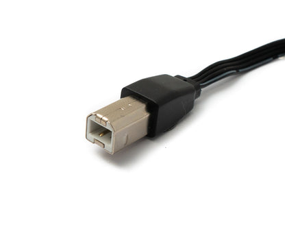SYSTEM-S USB 2.0 Kabel 13 cm Typ B Stecker zu Typ A Stecker kurz flach in Schwarz