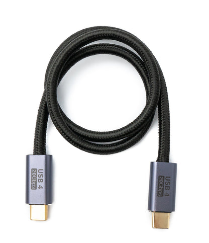 SYSTEM-S USB4 USB Kabel 50 cm Typ C Stecker zu Stecker 20 Gbit/s USB 4.0 geflochten Schwarz