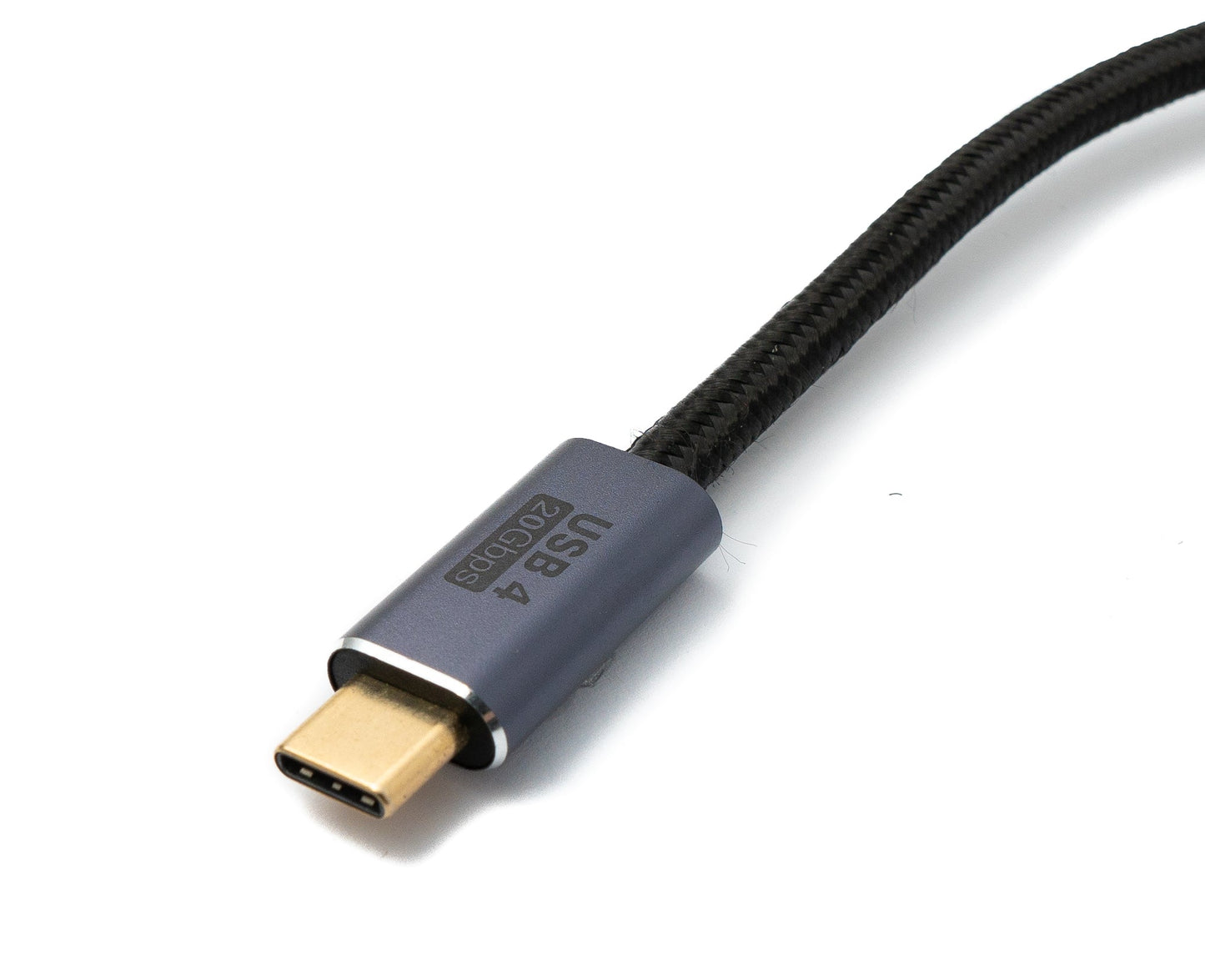 SYSTEM-S USB4 USB Kabel 50 cm Typ C Stecker zu Stecker 20 Gbit/s USB 4.0 geflochten Schwarz