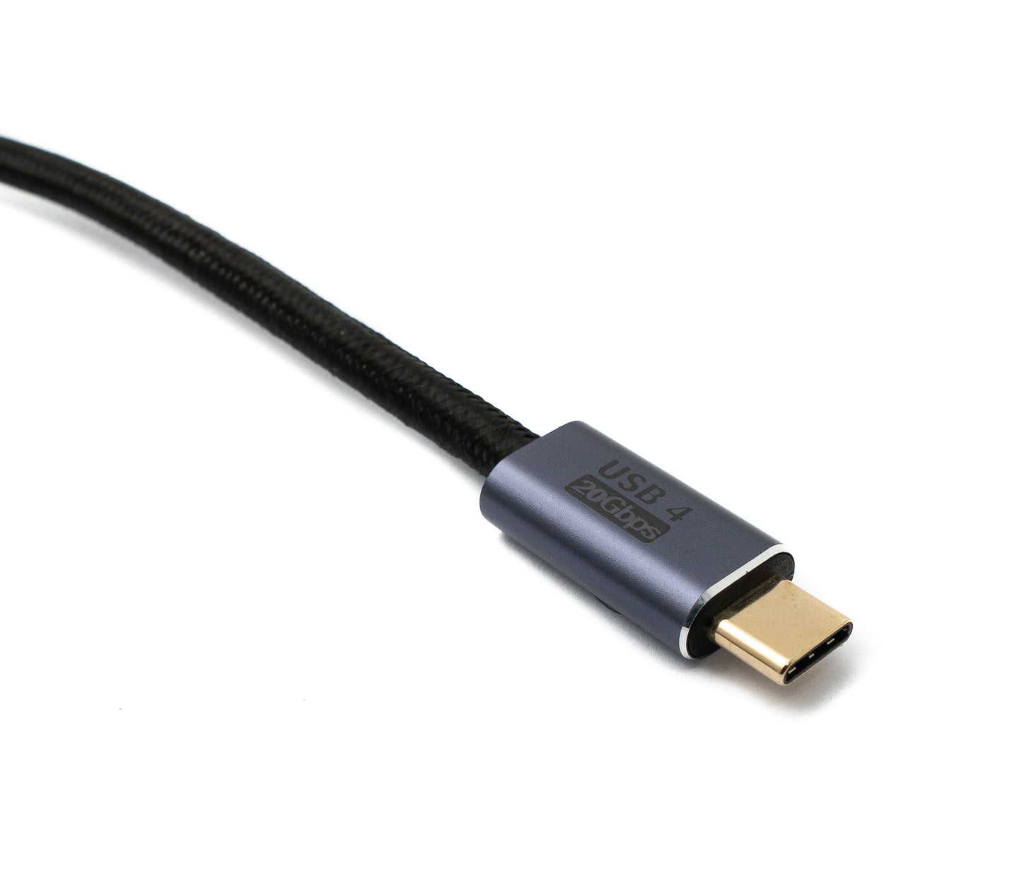 SYSTEM-S USB4 USB Kabel 50 cm Typ C Stecker zu Stecker 20 Gbit/s USB 4.0 geflochten Schwarz