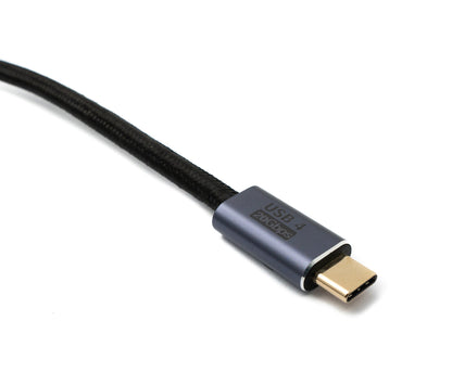 SYSTEM-S USB4 USB Kabel 50 cm Typ C Stecker zu Stecker 20 Gbit/s USB 4.0 geflochten Schwarz