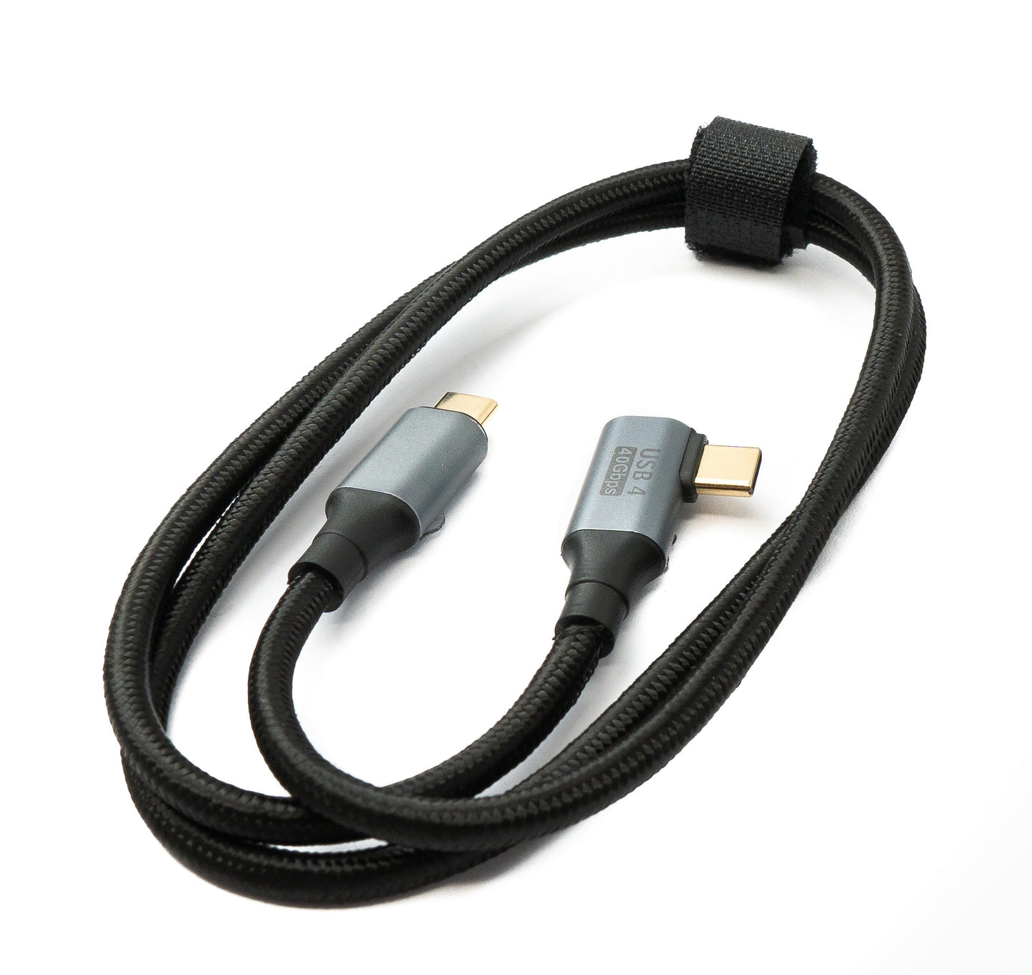 SYSTEM-S USB4 USB Kabel 80 cm Typ C Stecker zu Stecker 40 Gbit/s USB 4.0 geflochten Winkel