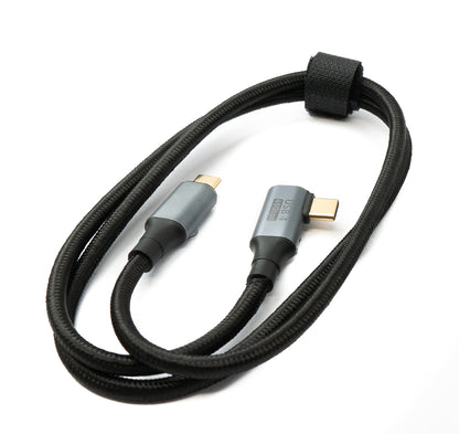 SYSTEM-S USB4 USB Kabel 80 cm Typ C Stecker zu Stecker 40 Gbit/s USB 4.0 geflochten Winkel