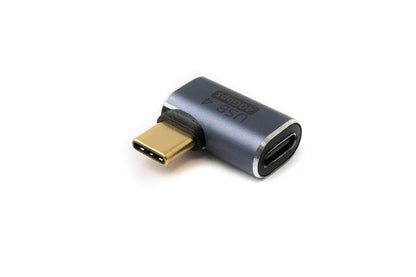 SYSTEM-S USB4 USB Adapter Typ C Stecker zu Buchse 40 Gbit/s Winkel USB 4.0 Kabel in Grau