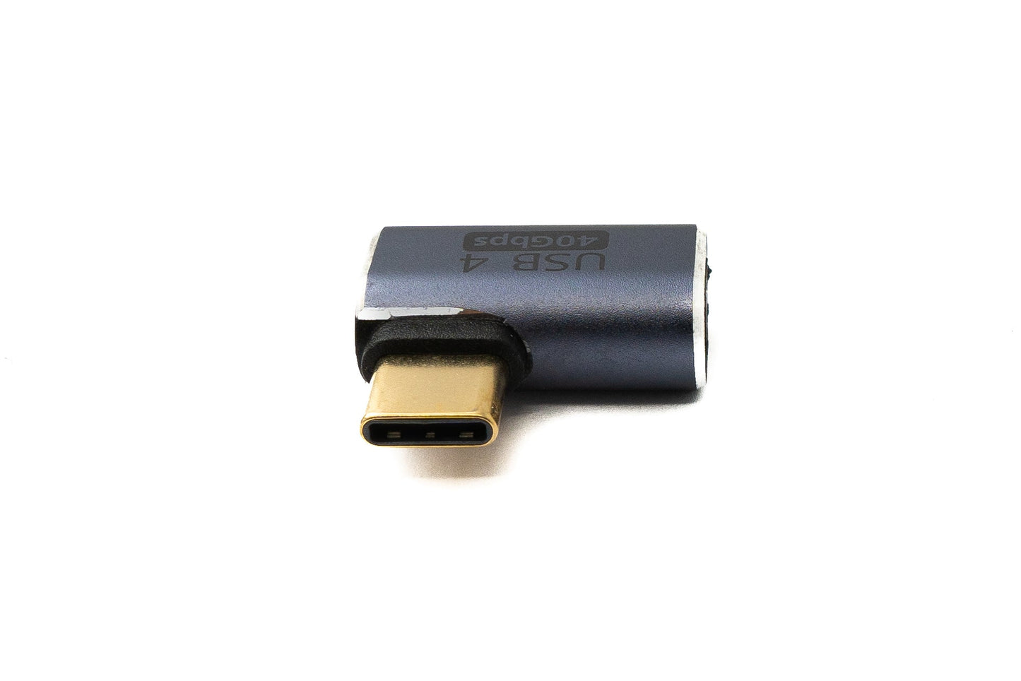 SYSTEM-S USB4 USB Adapter Typ C Stecker zu Buchse 40 Gbit/s Winkel USB 4.0 Kabel in Grau