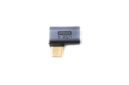 SYSTEM-S USB4 USB Adapter Typ C Stecker zu Buchse 40 Gbit/s Winkel USB 4.0 Kabel in Grau