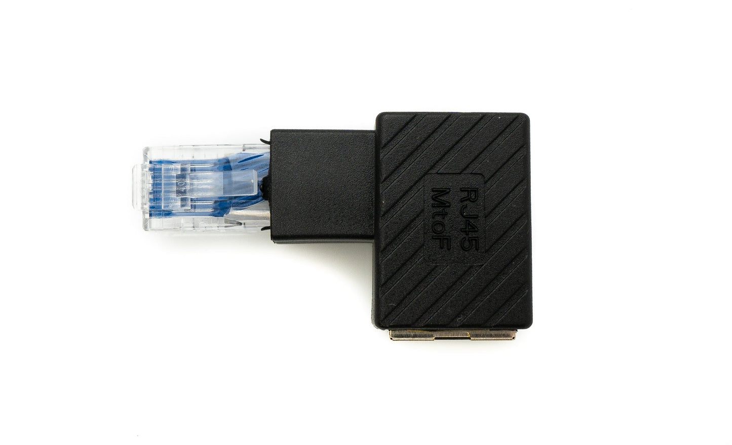 SYSTEM-S LAN adapter RJ45 plug to socket angled Ethernet adapter cable in black 
