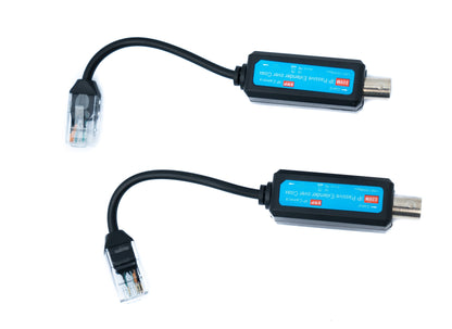 SYSTEM-S 2x Coaxial Kabel 10 cm RJ45 Stecker zu BNC Buchse für HD Kameras in Schwarz