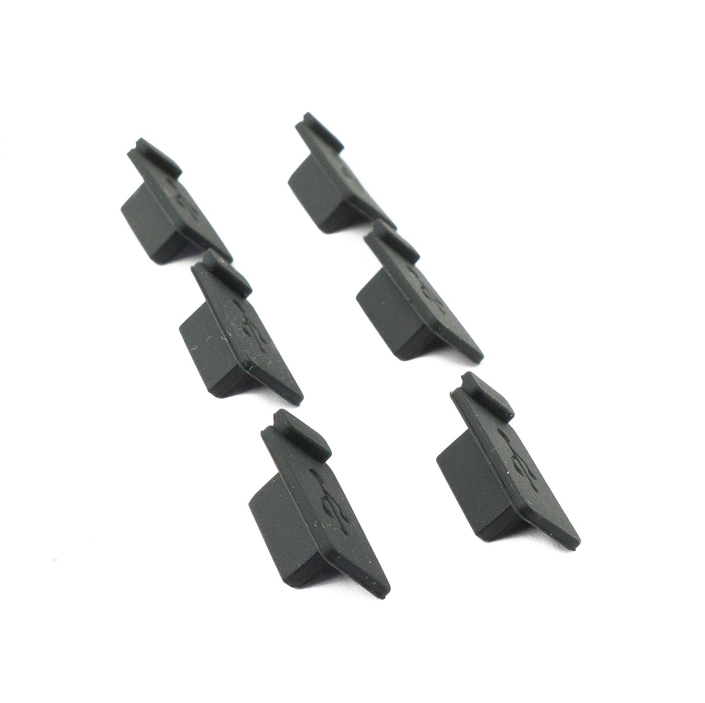 SYSTEM-S 6x USB Typ A Anti Staub Schutz Abdeckung aus Silikon in Schwarz