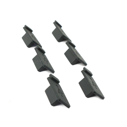 SYSTEM-S 6x USB Typ A Anti Staub Schutz Abdeckung aus Silikon in Schwarz