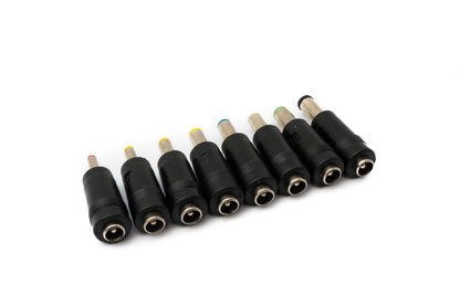 SYSTEM-S DC Adapter 8er Set DC 20V 5,5 x 2,1 mm zu weiteren DC Buchse Kabel in Schwarz
