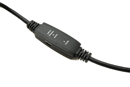 SYSTEM-S USB 3.0 Repeater Kabel 15 m Typ A Stecker zu B Stecker in Schwarz