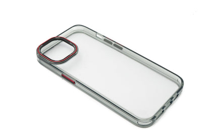 SYSTEM-S protective case shockproof made of TPU in black transparent case for iPhone 14