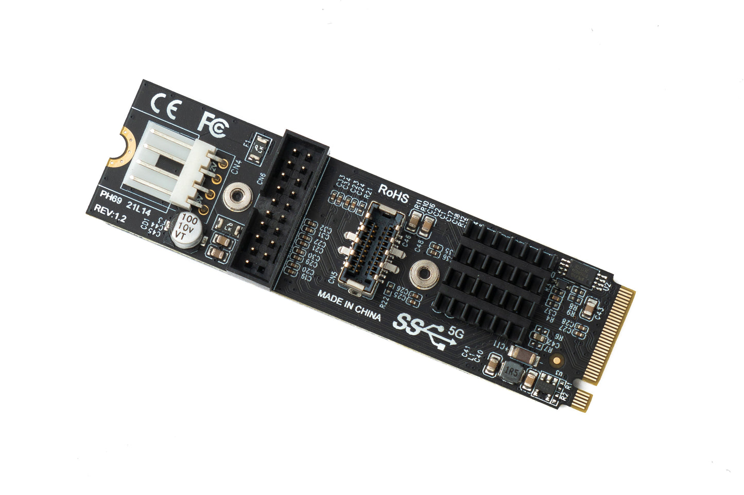 SYSTEM-S NVME Adapter M-key M.2 NGFF SATA SSD zu USB 3.1 Typ C & 3.0 Typ A Stecker Grau