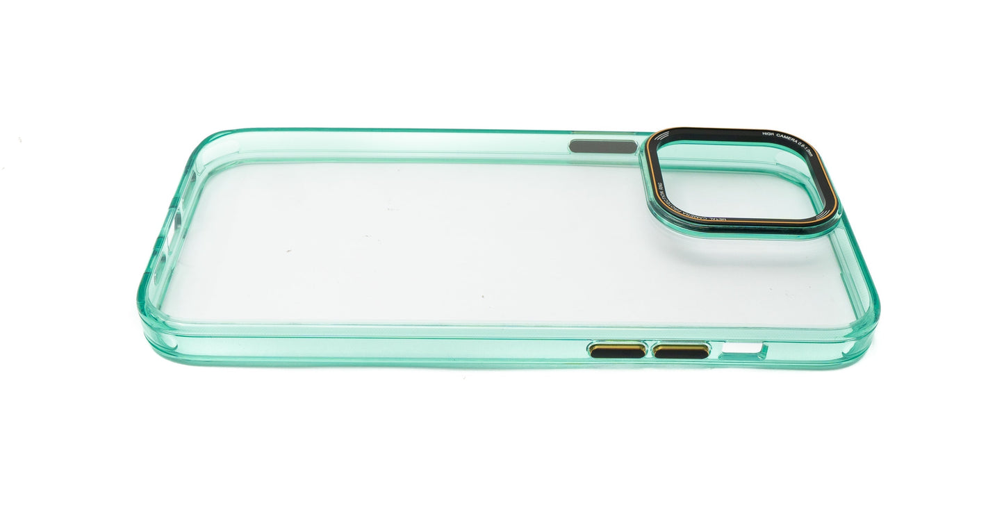 SYSTEM-S Schutzhülle stoßfest aus TPU in Grün Transparent Hülle für iPhone 14 Pro Max