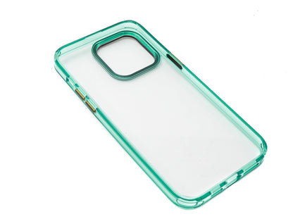 SYSTEM-S Schutzhülle stoßfest aus TPU in Grün Transparent Hülle für iPhone 14 Pro Max