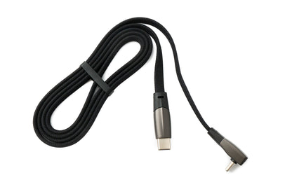 SYSTEM-S USB 3.1 Typ C Kabel 100 cm Stecker zu Stecker 5 Gbit/s geflochten flach Winkel