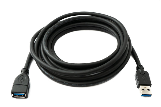 SYSTEM-S USB 3.0 Kabel 3 m Typ A Stecker zu Buchse 5 Gbit/s in Schwarz