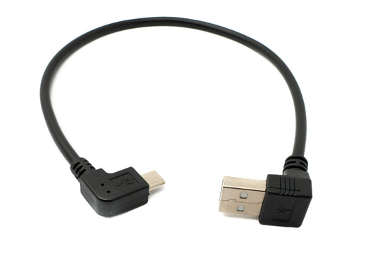 SYSTEM-S USB 2.0 cable 30 cm type A male to micro B male angled left up angled 