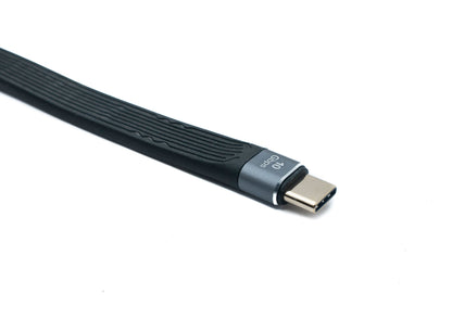 SYSTEM-S USB 3.1 Gen 2 Kabel 10 cm Typ C Stecker zu Buchse Flachkabel 10 Gbit/s 100W