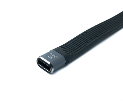 SYSTEM-S USB 3.1 Gen 2 Kabel 10 cm Typ C Stecker zu Buchse Flachkabel 10 Gbit/s 100W