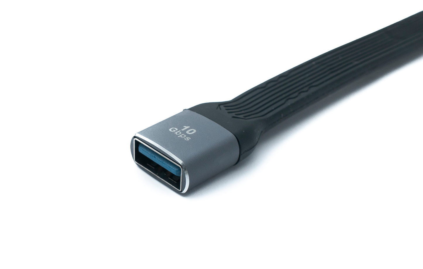 SYSTEM-S USB 3.1 Gen 2 Kabel 10 cm Typ A Stecker zu Buchse Flachkabel 10 Gbit/s 100W