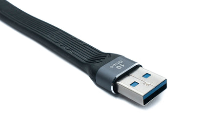 SYSTEM-S USB 3.1 Gen 2 Kabel 10 cm Typ A Stecker zu Stecker Flachkabel 10 Gbit/s 100W