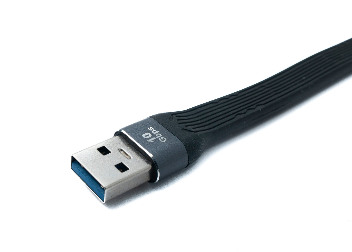 SYSTEM-S USB 3.1 Gen 2 Kabel 10 cm Typ A Stecker zu Stecker Flachkabel 10 Gbit/s 100W
