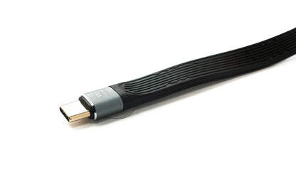 SYSTEM-S USB 3.1 Gen 2 cable 20 cm Type C male to male flat cable 10 Gbit/s 100W