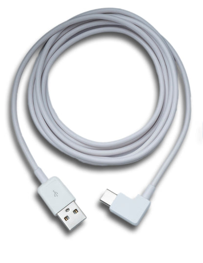 SYSTEM-S USB 3.1 cable 200 cm Type C male to 2.0 A female angle in white