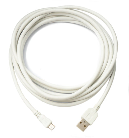 SYSTEM-S USB 2.0 cable 300 cm Micro B plug to Type A plug in white 