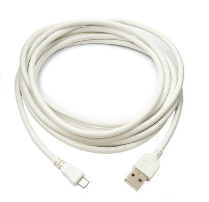 SYSTEM-S USB 2.0 cable 300 cm Micro B plug to Type A plug in white 