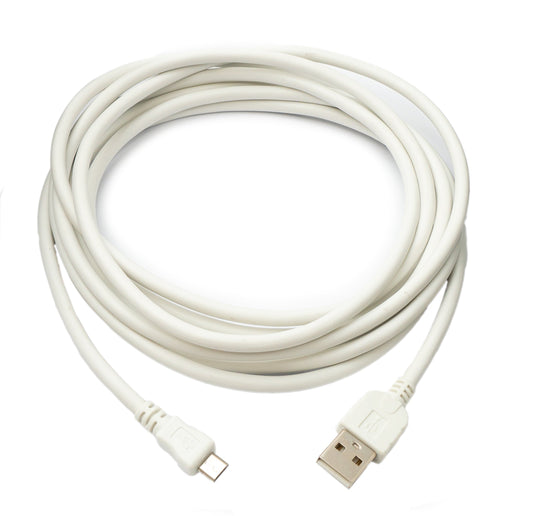 SYSTEM-S USB 2.0 cable 300 cm Micro B plug to Type A plug in white 