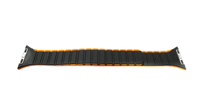SYSTEM-S bracelet 38 40 41 mm made of silicone flexible magnetic for Apple Watch Smartwatch Black Orange