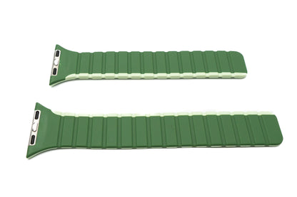SYSTEM-S Armband 38 40 41 mm aus Silikon flexibel magnetisch für Apple Watch Smartwatch Grün Lime