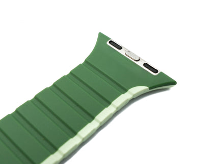 SYSTEM-S Armband 38 40 41 mm aus Silikon flexibel magnetisch für Apple Watch Smartwatch Grün Lime