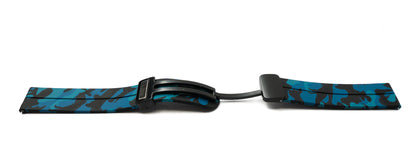 SYSTEM-S 20 mm silicone strap with folding clasp for Smartwatch with camouflage print in blue