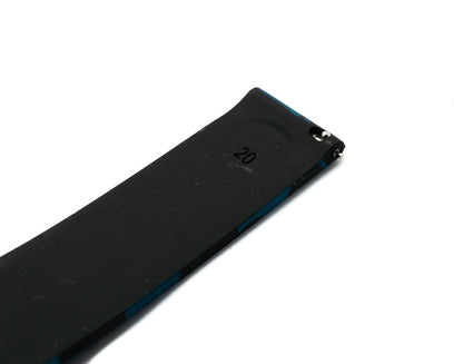 SYSTEM-S 20 mm silicone strap with folding clasp for Smartwatch with camouflage print in blue