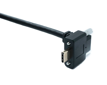 SYSTEM-S USB 3.1 Gen 2 Cable 2 m Type C Male to Male Panel Mount Angled Up Down Angled 10 Gbit/s 100W