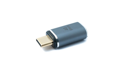 SYSTEM-S USB4 USB Adapter Typ C Stecker zu Buchse 40 Gbit/s USB 4.0 Kabel in Grau 100W