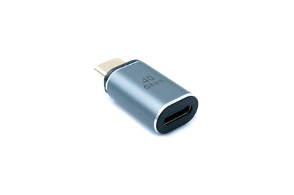 SYSTEM-S USB4 USB Adapter Typ C Stecker zu Buchse 40 Gbit/s USB 4.0 Kabel in Grau 100W