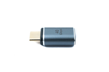 SYSTEM-S USB4 USB Adapter Typ C Stecker zu Buchse 40 Gbit/s USB 4.0 Kabel in Grau 100W