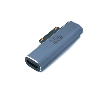 SYSTEM-S USB 3.1 Adapter Typ C Buchse für Microsoft Surface Pro 7 8 5 4 3 Go Kabel in Grau