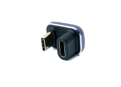 SYSTEM-S USB4 USB Adapter Typ C Stecker zu Buchse 40 Gbit/s USB 4.0 U Turn 180° Winkel Kabel